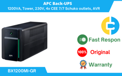 APC Back-UPS, 1200VA, Tower, 230V, 4x CEE 7/7 Schuko outlets, AVR BX1200MI-GR